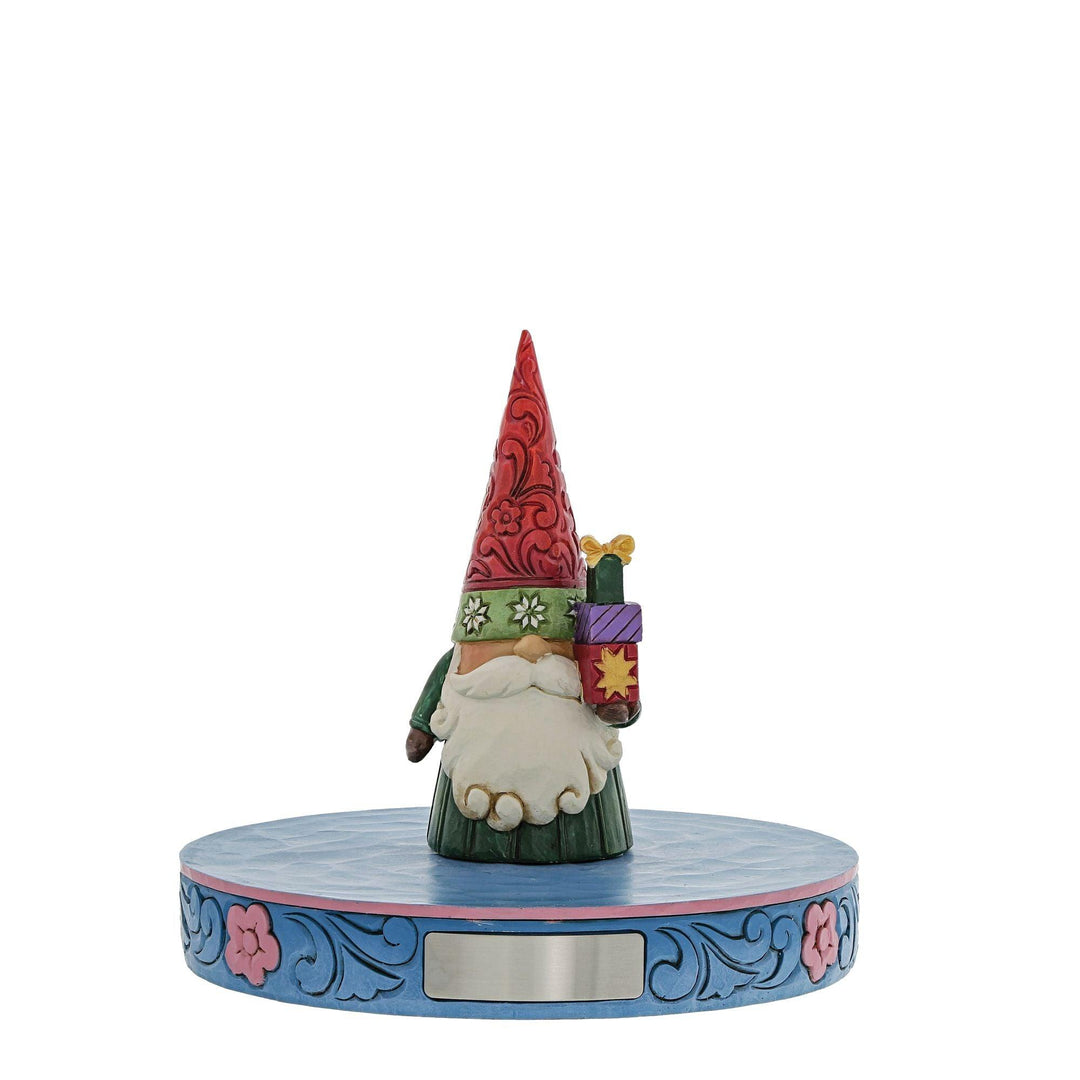 "I'll Be Gnome For Christmas" (Christmas Gnome Holding Gifts Figurine) - Heartwood Creek by Jim Shore - Enesco Gift Shop