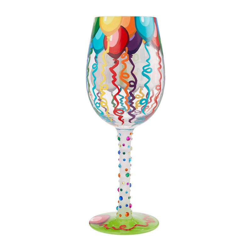 Birthday Streamers Wine Glass by Lolita - Enesco Gift Shop