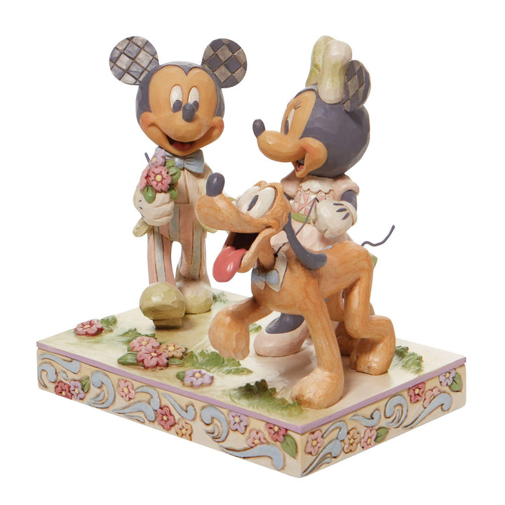 Spring Mickey, Minnie and Pluto Figurine - Disney Traditions by Jim Shore - Enesco Gift Shop