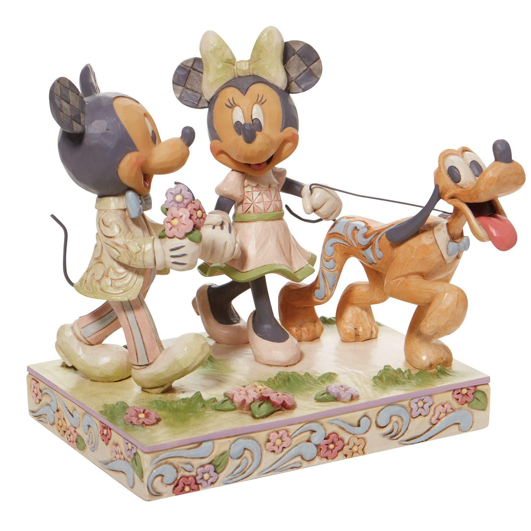 Spring Mickey, Minnie and Pluto Figurine - Disney Traditions by Jim Shore - Enesco Gift Shop