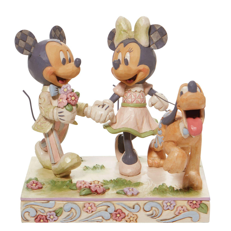 Spring Mickey, Minnie and Pluto Figurine - Disney Traditions by Jim Shore - Enesco Gift Shop