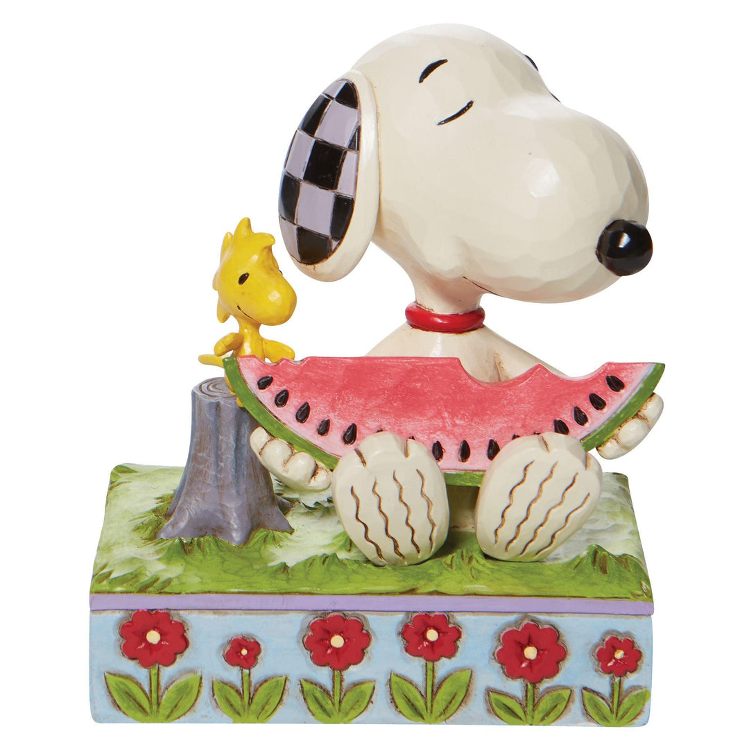 A Summer Snack (Snoopy and Woodstock eating Watermelon Figurine)- Peanuts by Jim Shore - Enesco Gift Shop