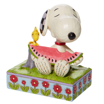 A Summer Snack (Snoopy and Woodstock eating Watermelon Figurine)- Peanuts by Jim Shore - Enesco Gift Shop
