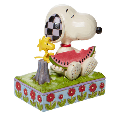A Summer Snack (Snoopy and Woodstock eating Watermelon Figurine)- Peanuts by Jim Shore - Enesco Gift Shop