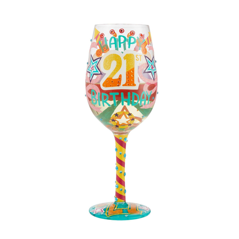 Happy 21st Birthday Wine Glass - Enesco Gift Shop