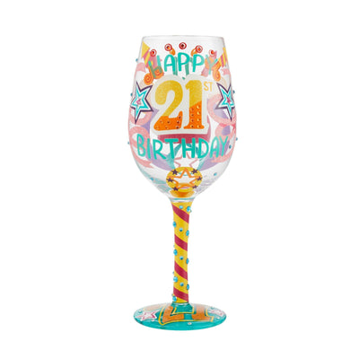 Happy 21st Birthday Wine Glass - Enesco Gift Shop