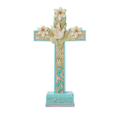 Cross with Lilies and Dove Figurine - Heartwood Creek by Jim Shore - Enesco Gift Shop