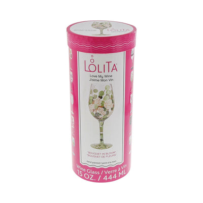Bouquet in Bloom Wine Glass by Lolita - Enesco Gift Shop