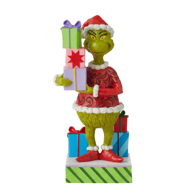 Grinch Holding Presents Figurine - Enesco Gift Shop