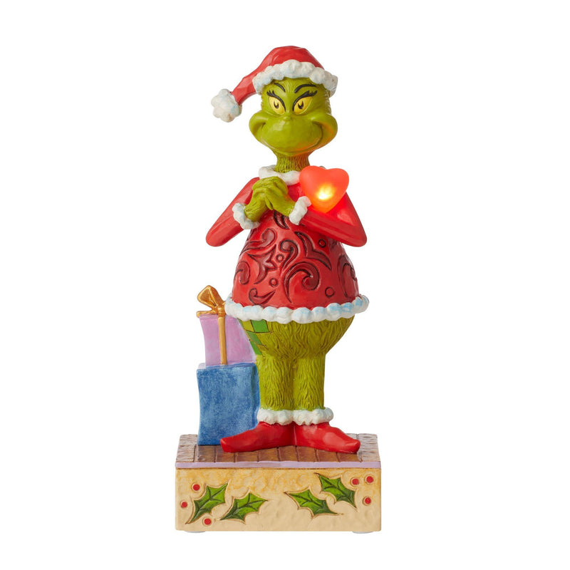 Happy Grinch with Blinking Heart Figurine - Enesco Gift Shop