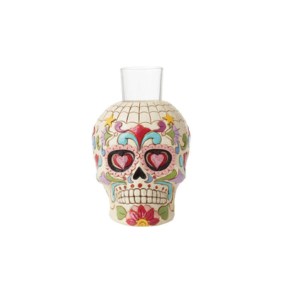 DOD Candleholder Skull Votive Figurine - Heartwood Creek by Jim Shore - Enesco Gift Shop