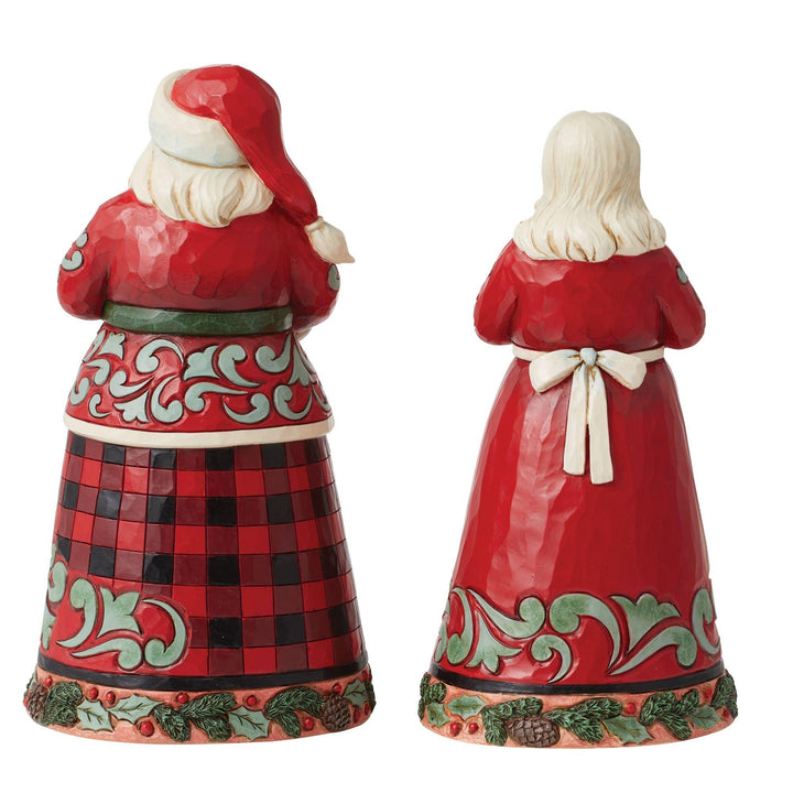 Highland Glen Mr & Mrs Claus Figurine - Heartwood Creek by Jim Shore - Enesco Gift Shop