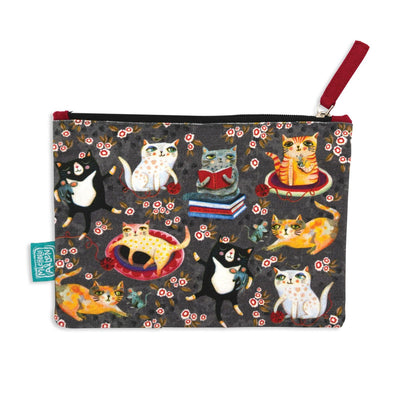 Crazy Cats Zipped Pouch Medium - Enesco Gift Shop