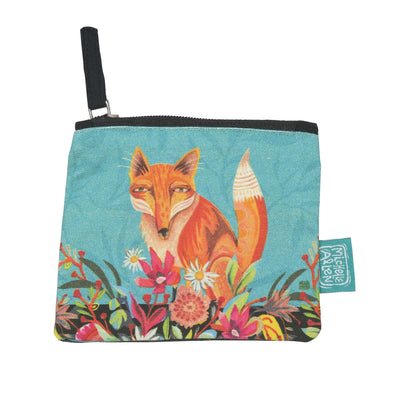 Fox and Flowers Zipped Pouch Small - Enesco Gift Shop