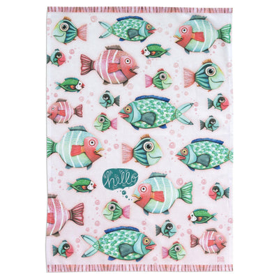 Hello Fish Tea Towel - Enesco Gift Shop