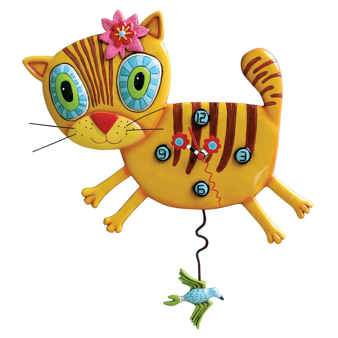 Kimi Kitty Clock (tabby cat) - Enesco Gift Shop