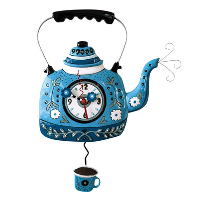 Kettle Clock (blue) - Enesco Gift Shop