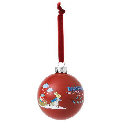 Peter Rabbit Merry Christmas Bauble by Beatirix Potter - Enesco Gift Shop