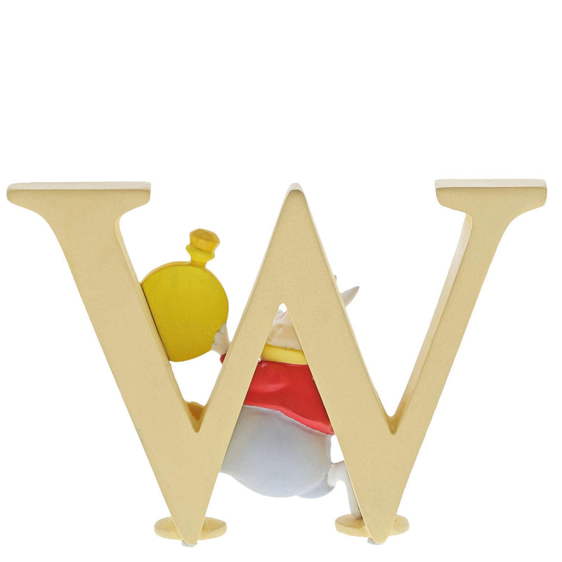 "W" - White Rabbit Decorative Alphabet Letter by Enchanting Disney - Enesco Gift Shop