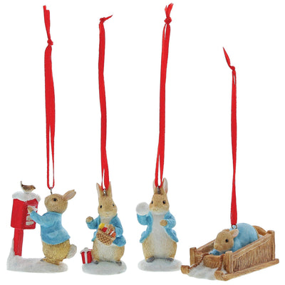 Peter Rabbit Set of 4 Hanging Ornaments by Beatrix Potter - Enesco Gift Shop