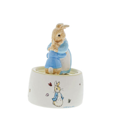Mrs. Rabbit and Peter Ceramic Musical Figurine by Beatrix Potter - Enesco Gift Shop