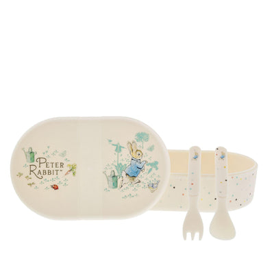 Peter Rabbit Snack Box with Cutlery Set by Beatrix Potter - Enesco Gift Shop