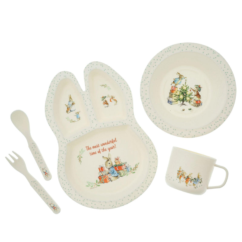 Peter Rabbit Christmas Dinner Set by Beatrix Potter - Enesco Gift Shop