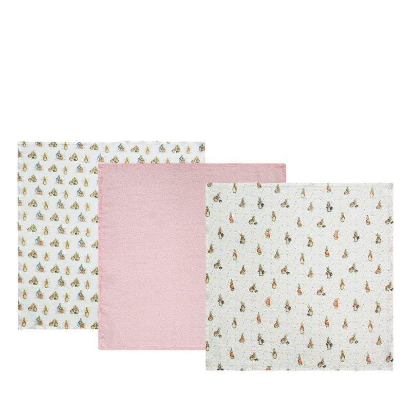 Flopsy Baby Collection Muslin Squares (set of 3) by Beatrix Potter - Enesco Gift Shop