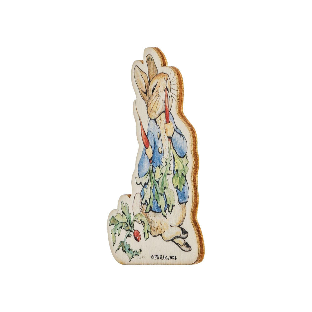 Peter Rabbit with Radishes Wooden Magnet - Enesco Gift Shop